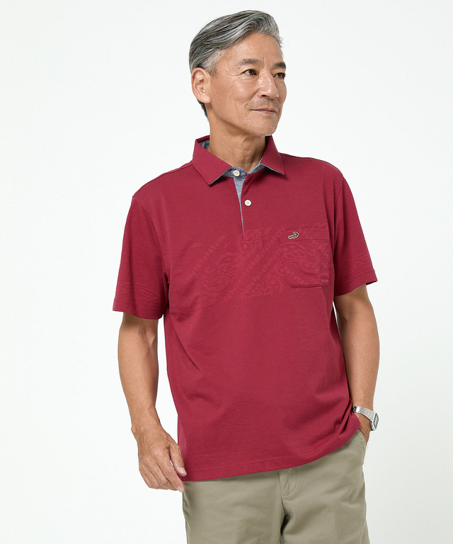 地柄 デザイン ポロシャツ