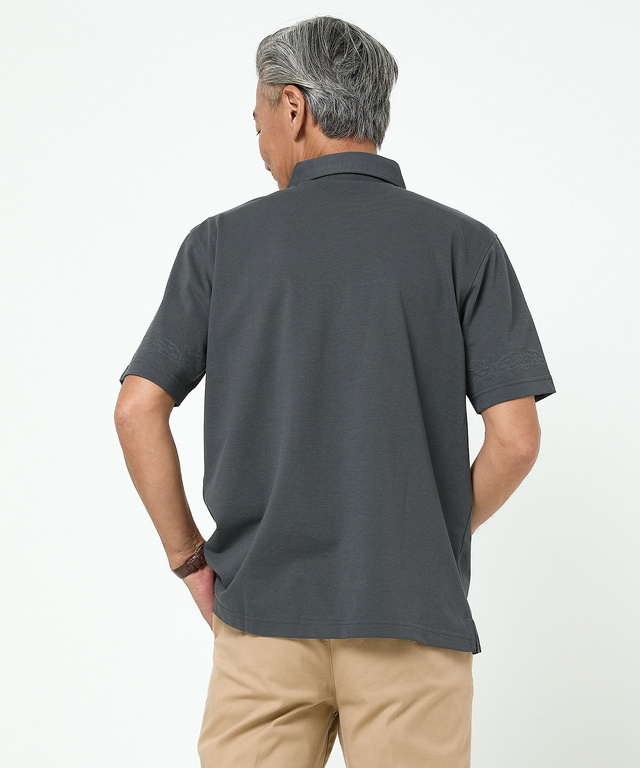 地柄 デザイン ポロシャツ