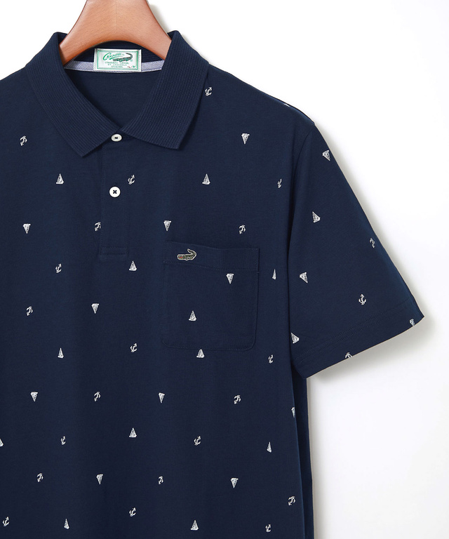 スノーコットン マリン調プリント ポロシャツ【接触冷感】