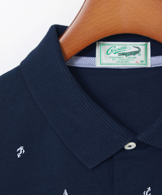 スノーコットン マリン調プリント ポロシャツ【接触冷感】