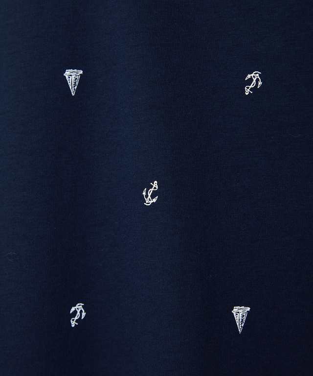 スノーコットン マリン調プリント ポロシャツ【接触冷感】