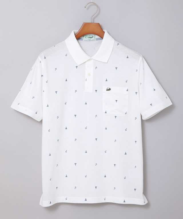 スノーコットン マリン調プリント ポロシャツ【接触冷感】