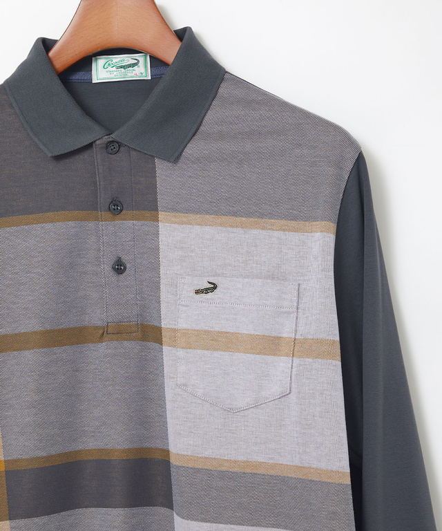 パネルチェック柄 ポロシャツ