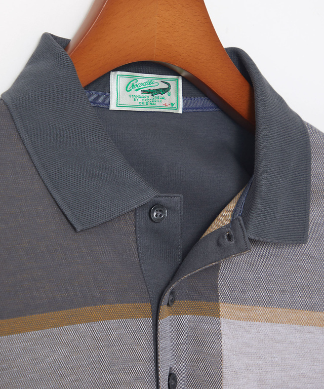 パネルチェック柄 ポロシャツ