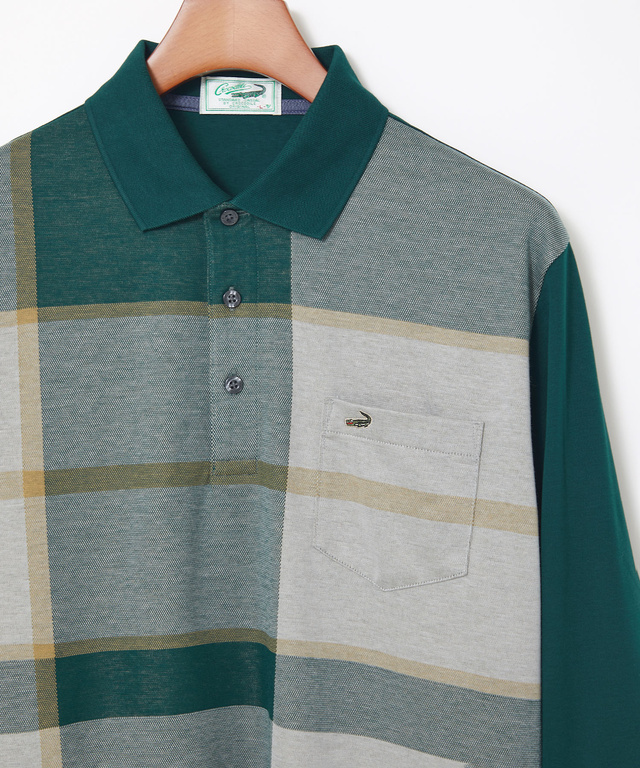 パネルチェック柄 ポロシャツ