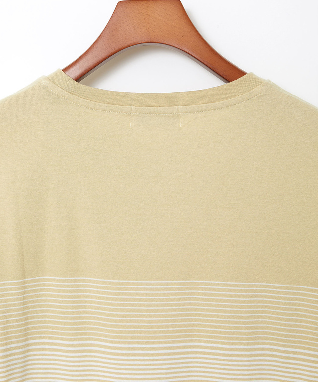 パネルボーダー柄 長袖Tシャツ