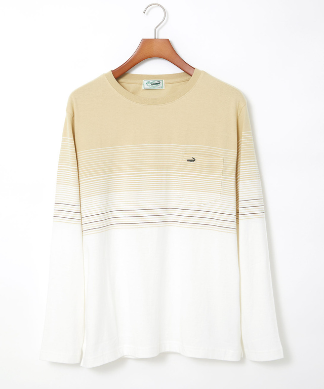 パネルボーダー柄 長袖Tシャツ