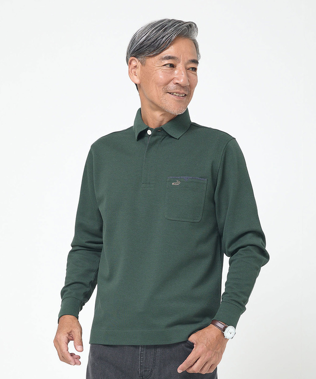 鹿の子 メランジカラー ポロシャツ