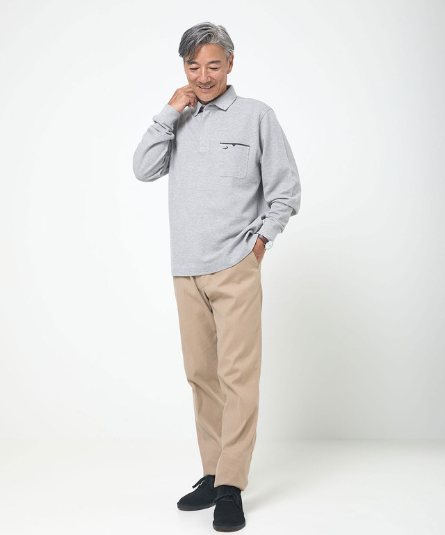 鹿の子 メランジカラー ポロシャツ