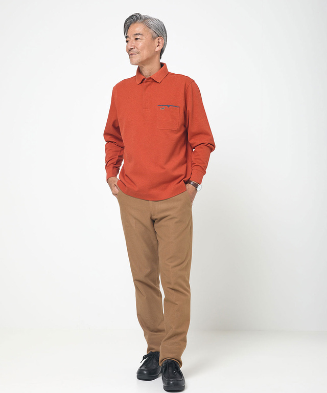 鹿の子 メランジカラー ポロシャツ