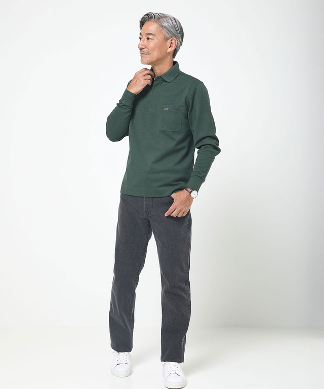 鹿の子 メランジカラー ポロシャツ