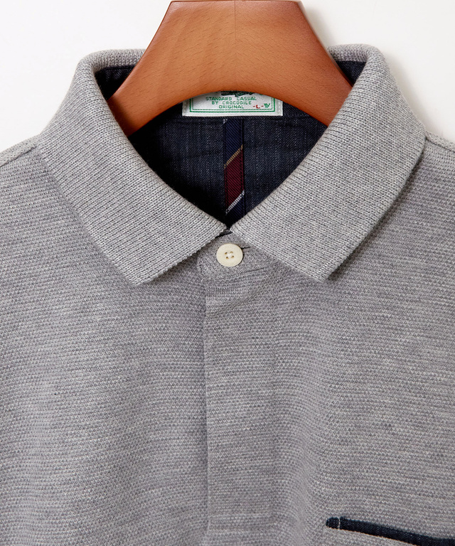 鹿の子 メランジカラー ポロシャツ