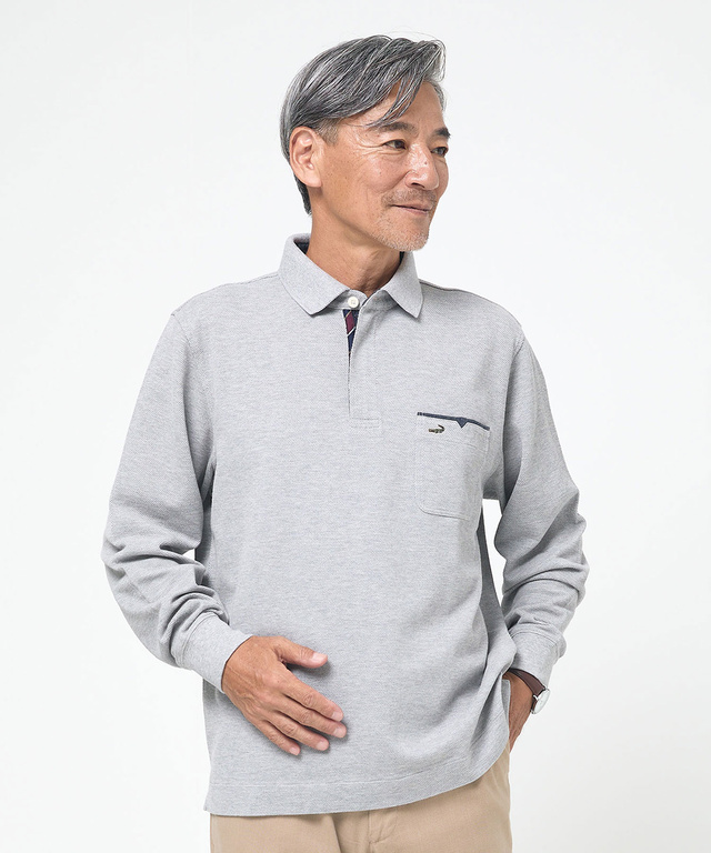 鹿の子 メランジカラー ポロシャツ