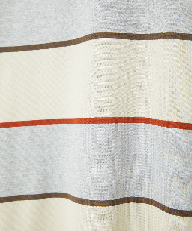 パネルボーダー柄 ポロシャツ