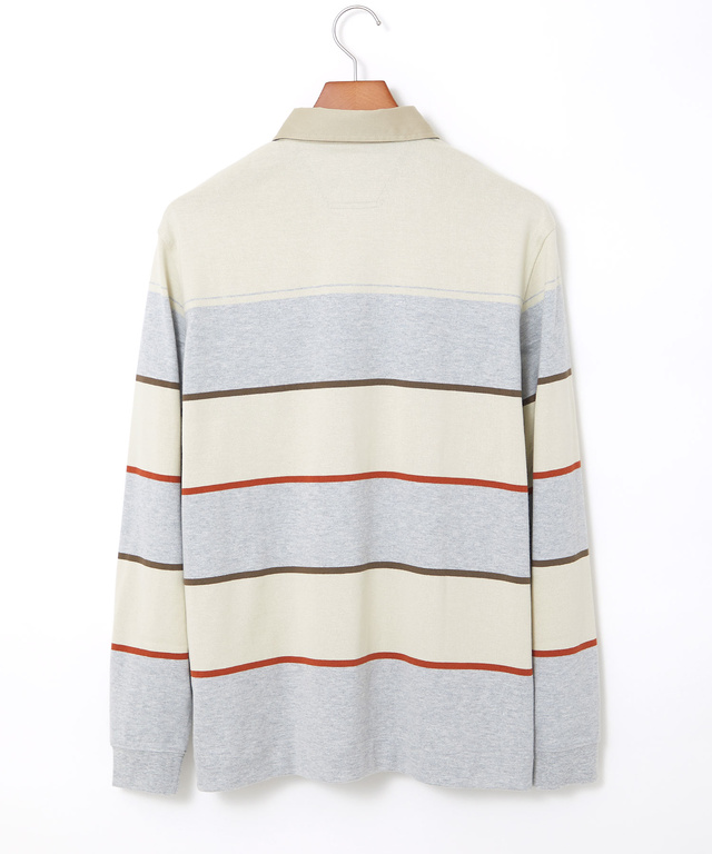 パネルボーダー柄 ポロシャツ