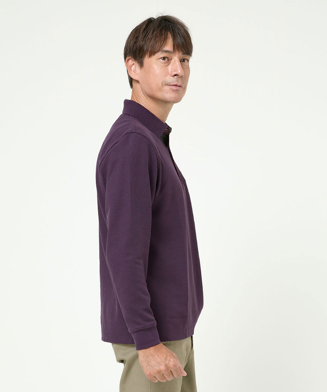 ハニカム襟 スナップボタン ポロシャツ