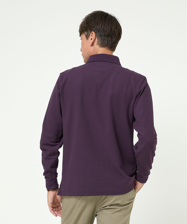 ハニカム襟 スナップボタン ポロシャツ