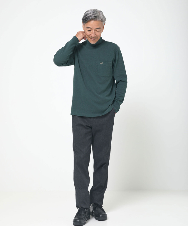 ハイネック リブ カットソー