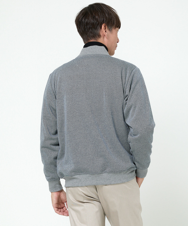 ヘリンボーン柄 フルジップ ブルゾン