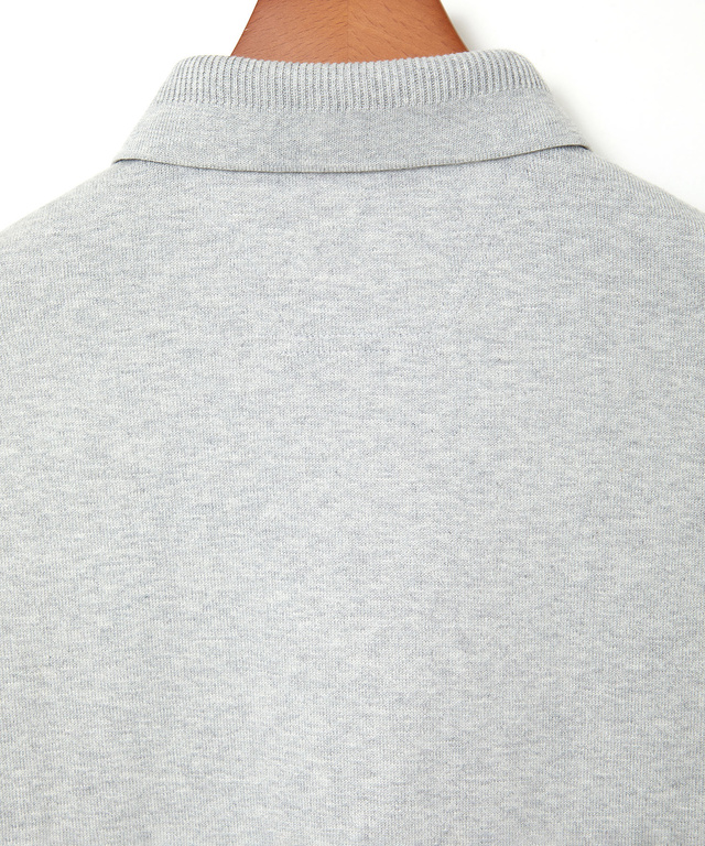 襟デザイン ジップ ポロシャツ