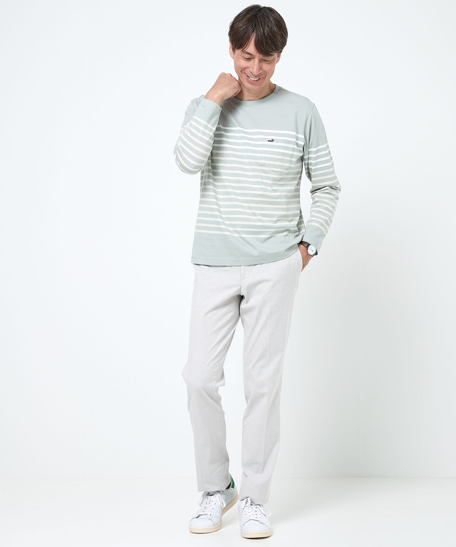 マリンボーダー ポケット付き Tシャツ