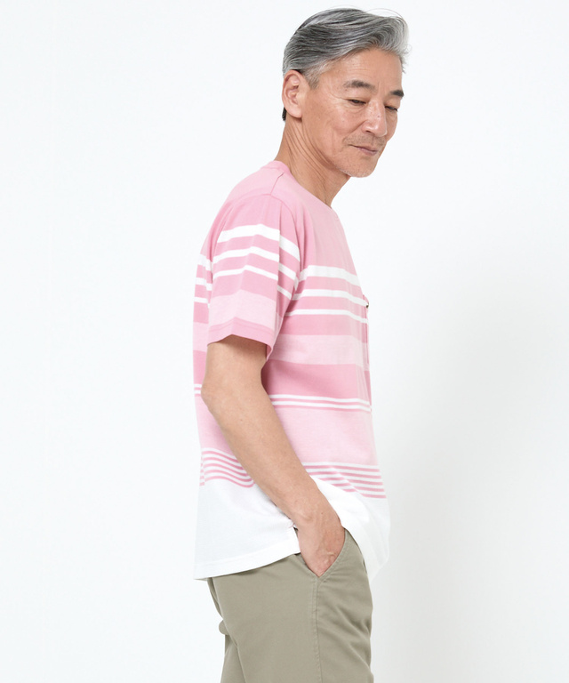 マルチ パネルボーダー Tシャツ