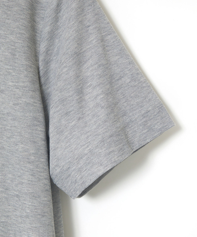 変形ネック ボーダーリブ Tシャツ