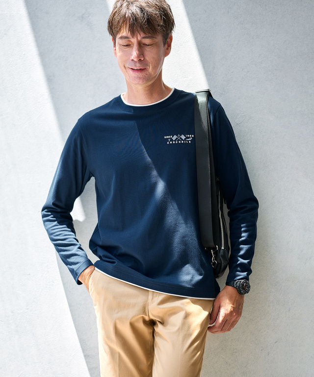 レイヤード風 ダブルフェイス Tシャツ
