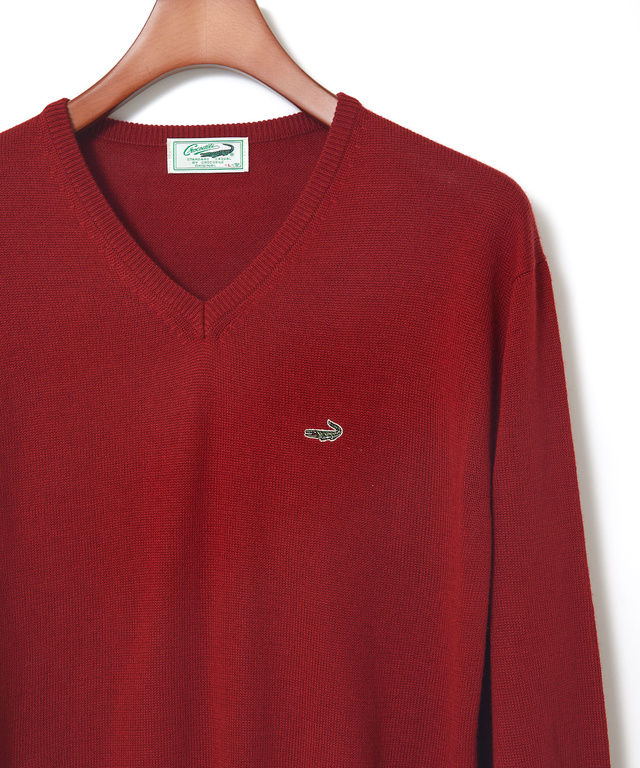 10ゲージVネックセーター【洗濯機洗いOK】