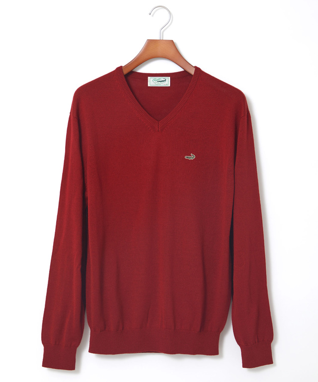 10ゲージVネックセーター【洗濯機洗いOK】