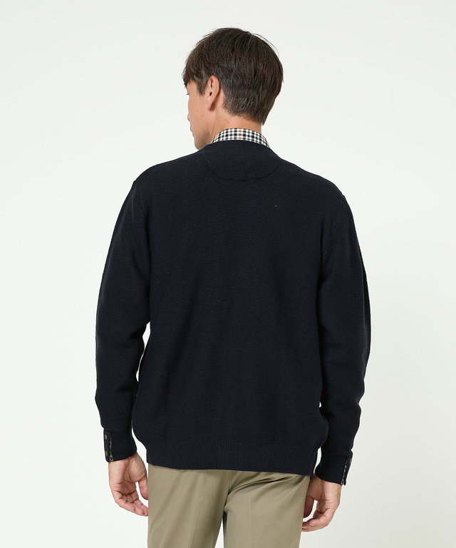 クロコダイルタータン カフス仕立て カーディガン【手洗いOK】