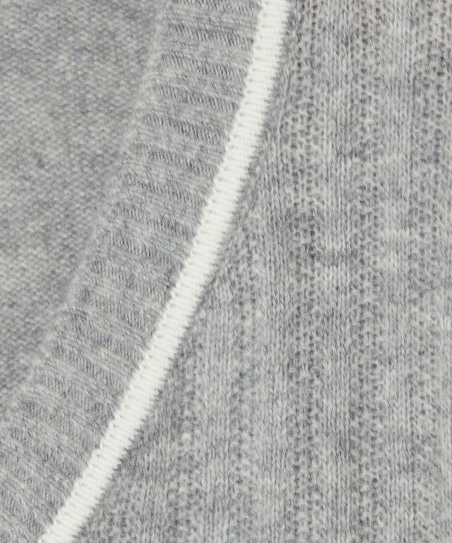 ウール 襟配色 Vネック ニット【手洗いOK】