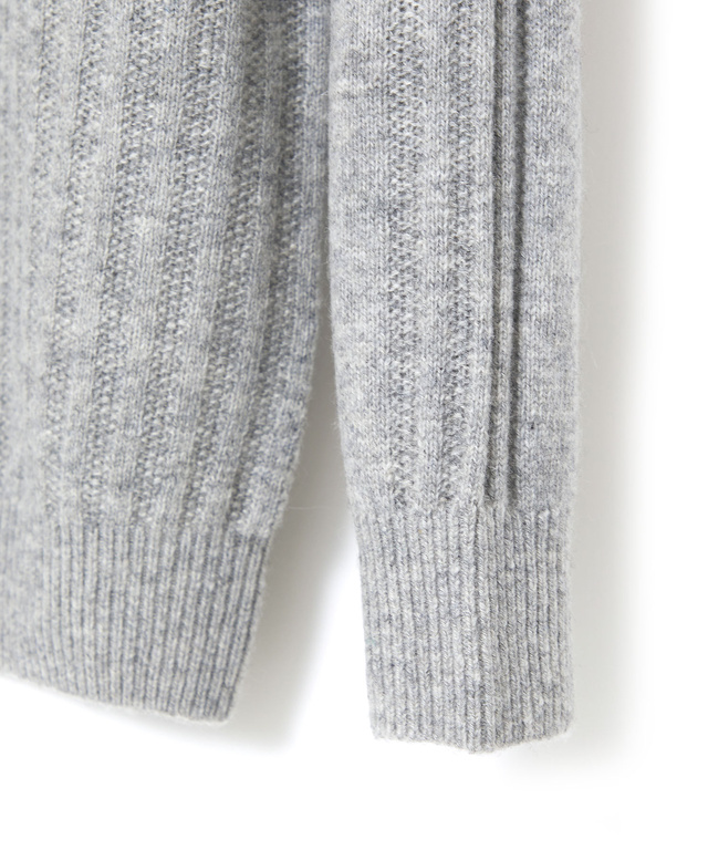 ウール 襟配色 Vネック ニット【手洗いOK】