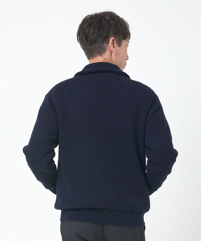 ウールブレンド 裏付き カーディガン