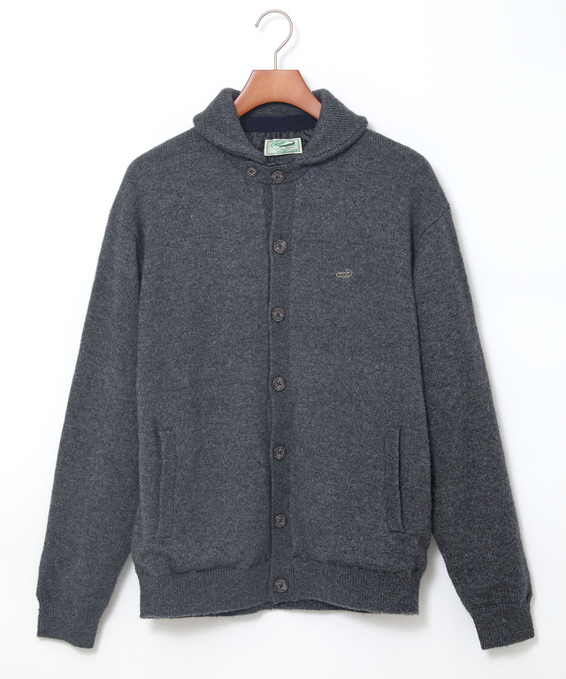 ウールブレンド 裏付き カーディガン