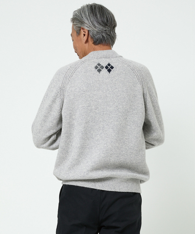 ハーフジップ 配色 ニット