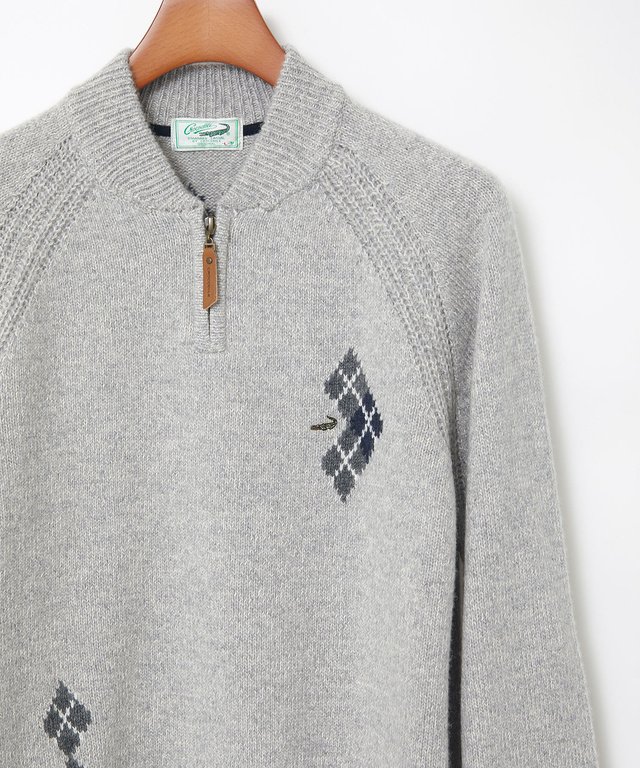 ハーフジップ 配色 ニット