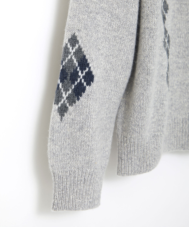 ハーフジップ 配色 ニット