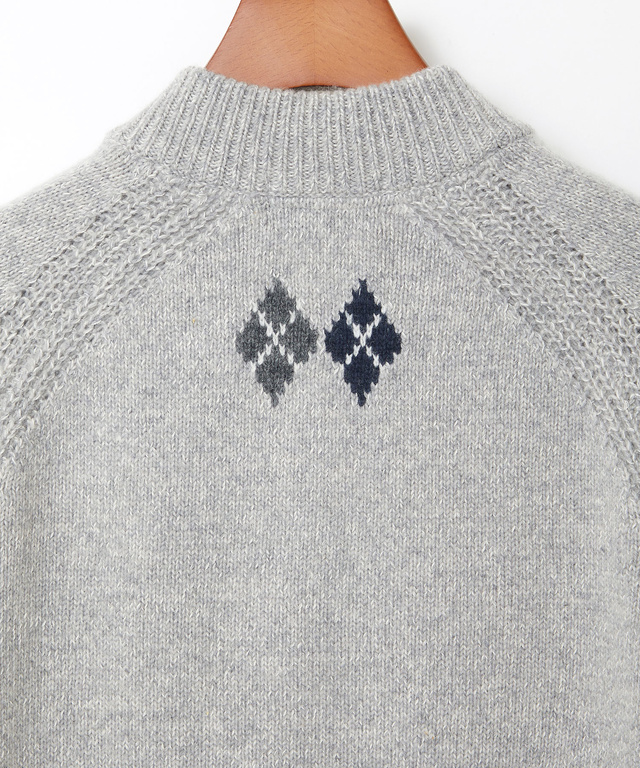 ハーフジップ 配色 ニット