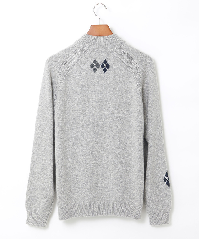 ハーフジップ 配色 ニット