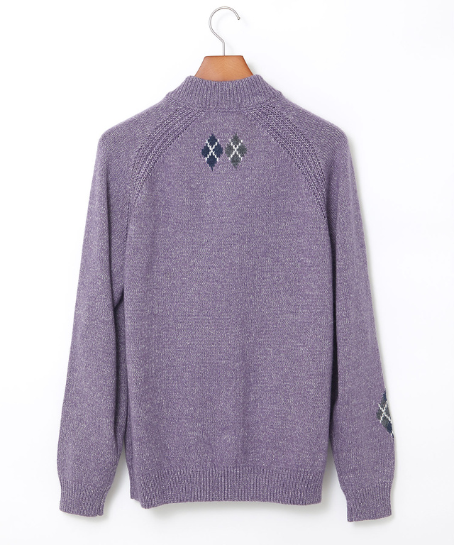 ハーフジップ 配色 ニット