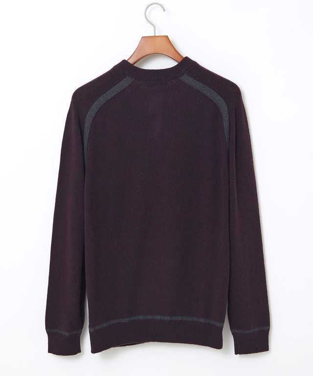 ウールブレンド ヘンリーネック ニット【手洗いOK】