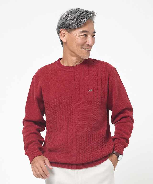 ラムウール マルチパターン ニット