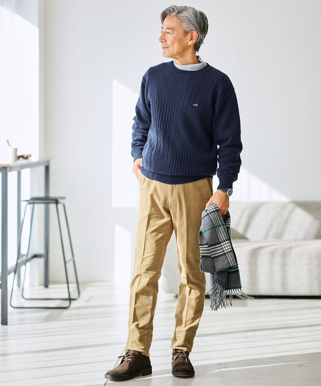 ラムウール マルチパターン ニット