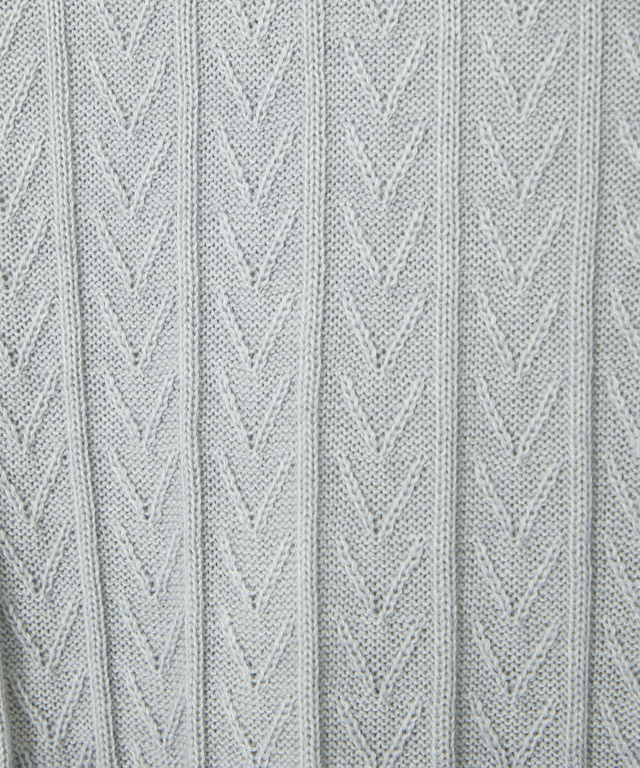ウールブレンド ケーブル柄 モックネック ニット【手洗いOK】