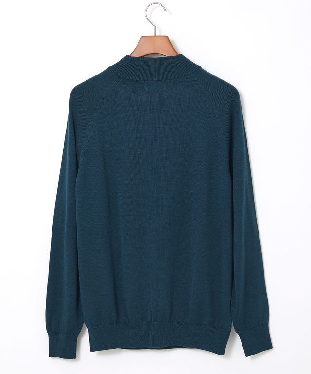 ウールブレンド ケーブル柄 モックネック ニット【手洗いOK】