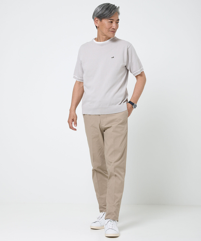 レイヤード風 ニット Tシャツ【手洗いOK】