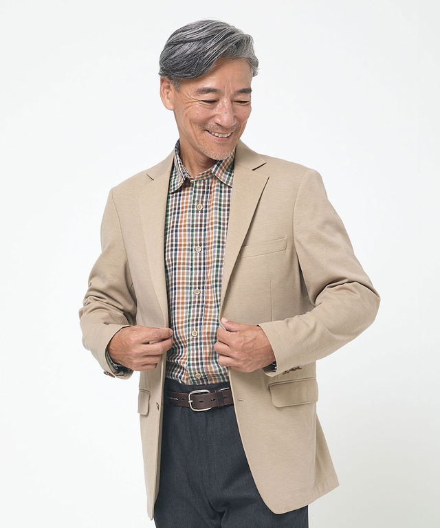 ジャージ素材 テーラード ジャケット