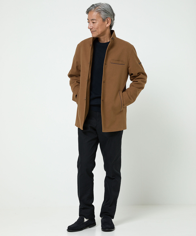 ジャージーメルトン スタンドカラー ジャケット