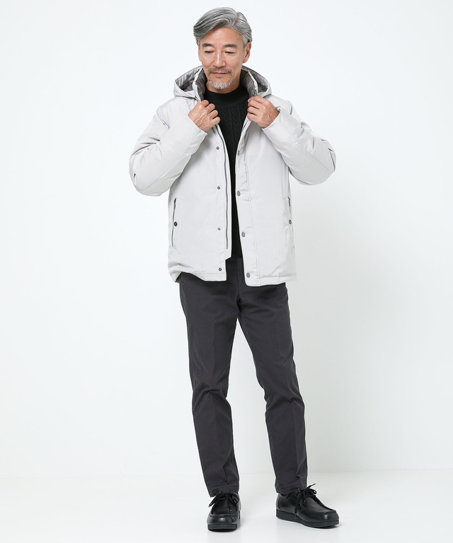 内キルト スタンドカラー ダウン ジャケット